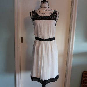 Semi-formal white & black dress
